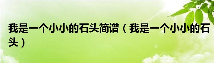 我是一个小小的石头简谱（我是一个小小的石头）