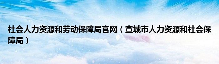 社会人力资源和劳动保障局官网（宣城市人力资源和社会保障局）