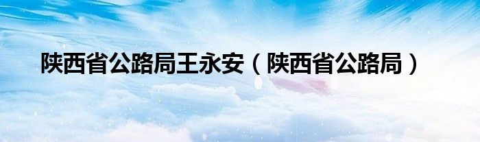 陕西省公路局王永安（陕西省公路局）