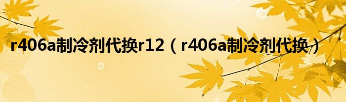 r406a制冷剂代换r12（r406a制冷剂代换）