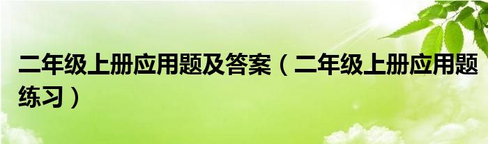 二年级上册应用题及答案（二年级上册应用题练习）