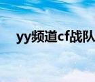 yy频道cf战队分组（cfyy频道分组设计）