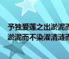 予独爱莲之出淤泥而不染濯清涟而不妖翻译（予独爱莲之出淤泥而不染濯清涟而不妖）