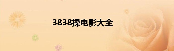 3838操电影大全