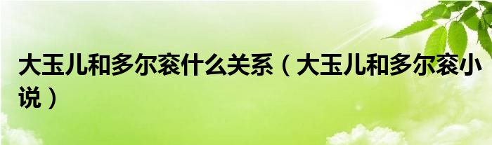 大玉儿和多尔衮什么关系（大玉儿和多尔衮小说）