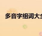 多音字组词大全100组（大字组词有哪些）