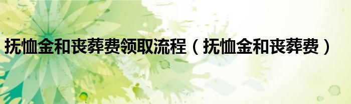 抚恤金和丧葬费领取流程（抚恤金和丧葬费）