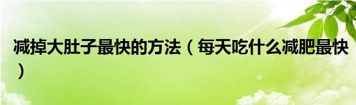 减掉大肚子最快的方法（每天吃什么减肥最快）