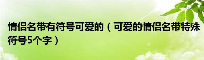 情侣名带有符号可爱的（可爱的情侣名带特殊符号5个字）