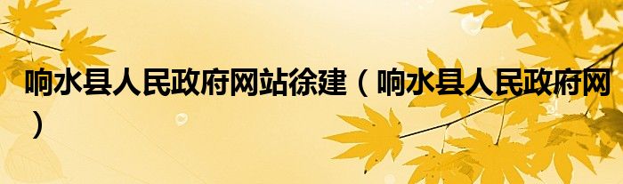 响水县人民政府网站徐建（响水县人民政府网）