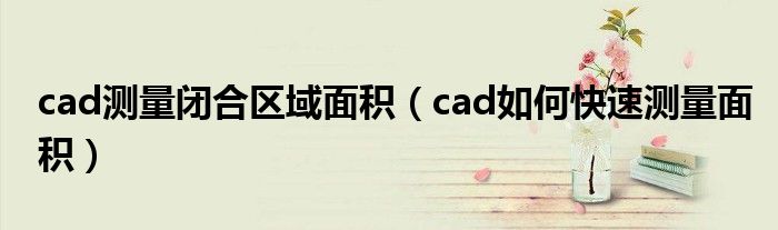 cad测量闭合区域面积（cad如何快速测量面积）