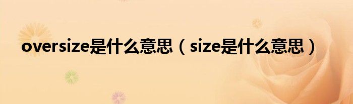 oversize是什么意思（size是什么意思）