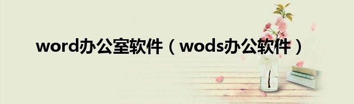 word办公室软件（wods办公软件）