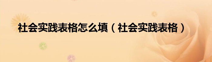 社会实践表格怎么填（社会实践表格）