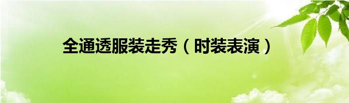 全通透服装走秀（时装表演）