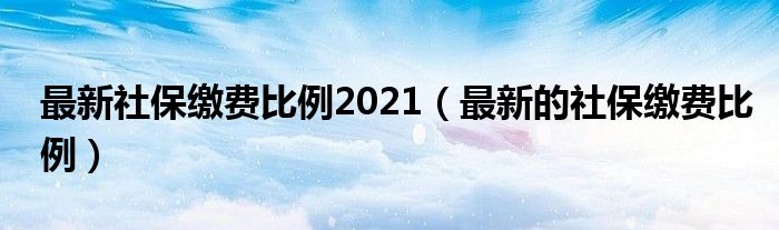 最新社保缴费比例2021（最新的社保缴费比例）