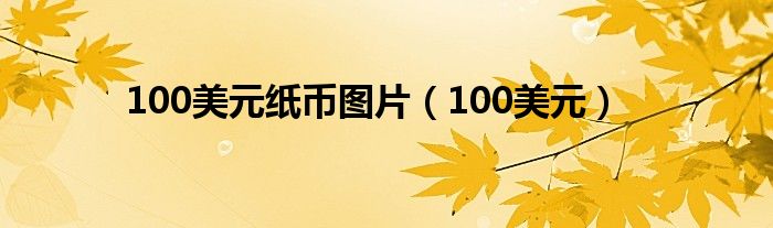 100美元纸币图片（100美元）