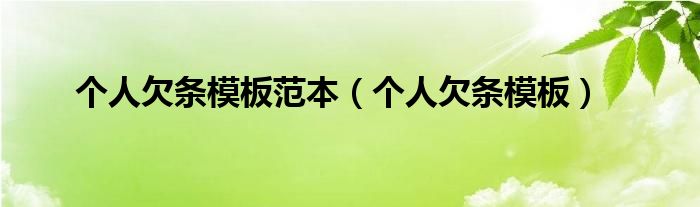 个人欠条模板范本（个人欠条模板）