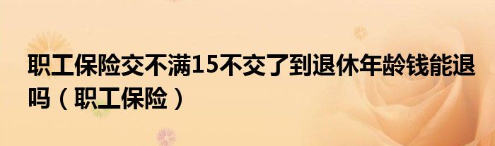 职工保险交不满15不交了到退休年龄钱能退吗（职工保险）