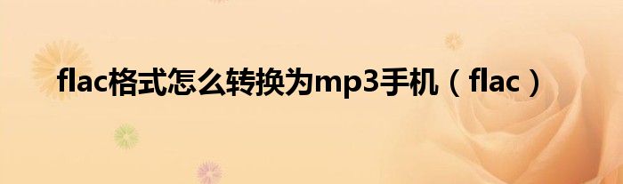 flac格式怎么转换为mp3手机（flac）