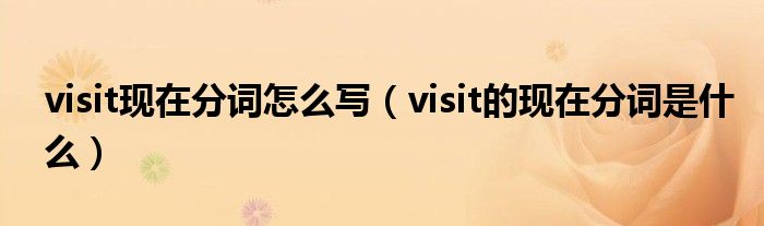 visit现在分词怎么写（visit的现在分词是什么）