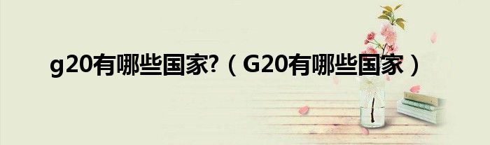 g20有哪些国家?（G20有哪些国家）