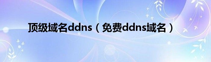 顶级域名ddns（免费ddns域名）