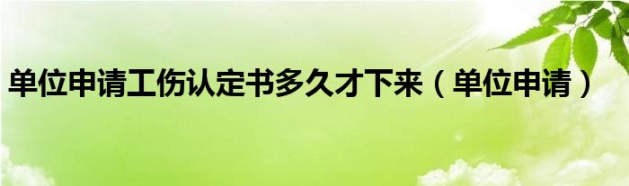 单位申请工伤认定书多久才下来（单位申请）