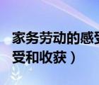 家务劳动的感受和收获200字（家务劳动的感受和收获）