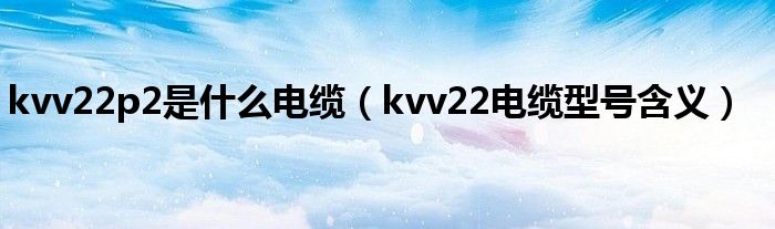 kvv22p2是什么电缆（kvv22电缆型号含义）