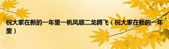 祝大家在新的一年里一帆风顺二龙腾飞（祝大家在新的一年里）