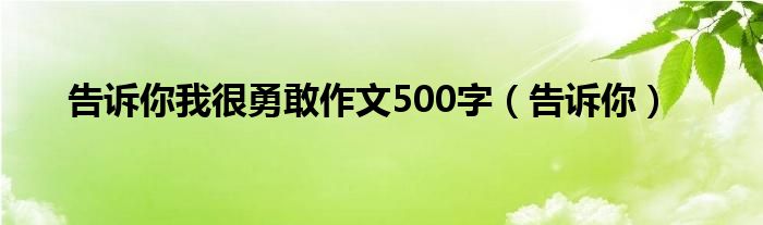 告诉你我很勇敢作文500字（告诉你）