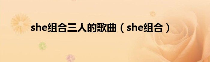 she组合三人的歌曲（she组合）