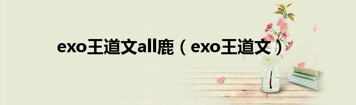 exo王道文all鹿（exo王道文）