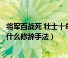 将军百战死 壮士十年归的修辞（将军百战死壮士十年归用的什么修辞手法）