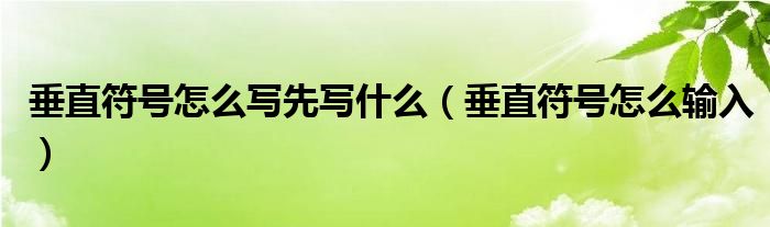 垂直符号怎么写先写什么（垂直符号怎么输入）