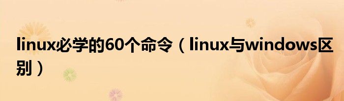 linux必学的60个命令（linux与windows区别）