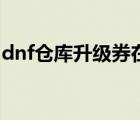 dnf仓库升级券在哪换（dnf仓库升级价格表）