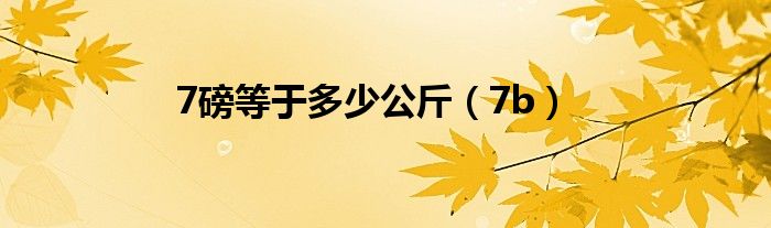 7磅等于多少公斤（7b）