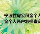 宁波住房公积金个人账户怎样查询缴费记录（宁波住房公积金个人账户怎样查询）