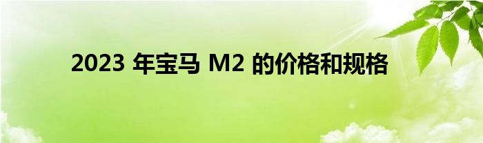 2023 年宝马 M2 的价格和规格