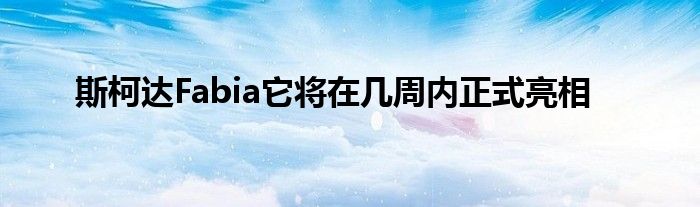 斯柯达Fabia它将在几周内正式亮相