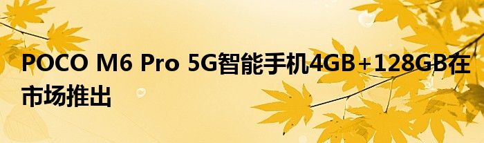 POCO M6 Pro 5G智能手机4GB+128GB在市场推出