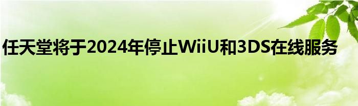 任天堂将于2024年停止WiiU和3DS在线服务