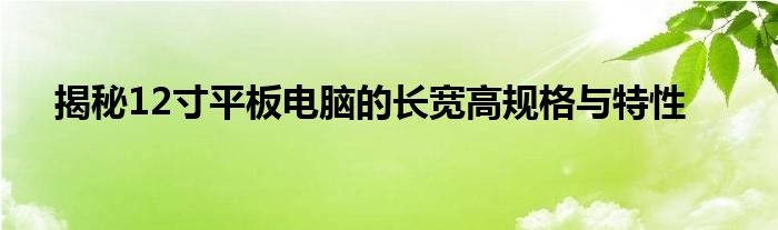 揭秘12寸平板电脑的长宽高规格与特性