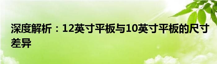 深度解析：12英寸平板与10英寸平板的尺寸差异