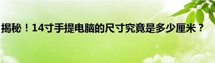 揭秘！14寸手提电脑的尺寸究竟是多少厘米？