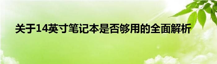 关于14英寸笔记本是否够用的全面解析