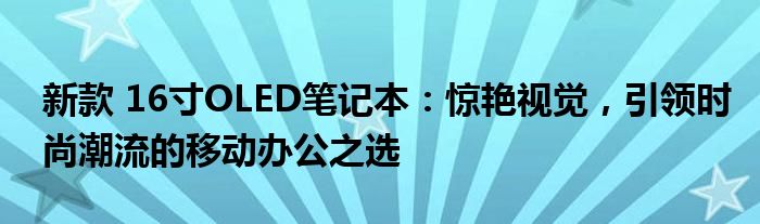 新款 16寸OLED笔记本：惊艳视觉，引领时尚潮流的移动办公之选