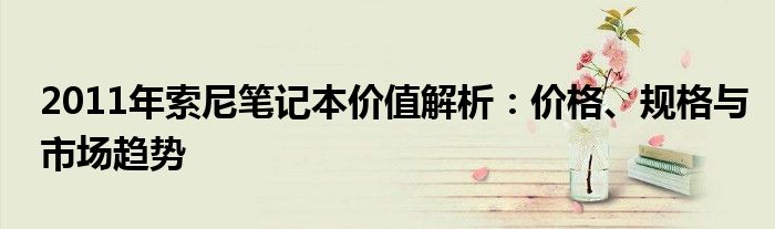 2011年索尼笔记本价值解析：价格、规格与市场趋势